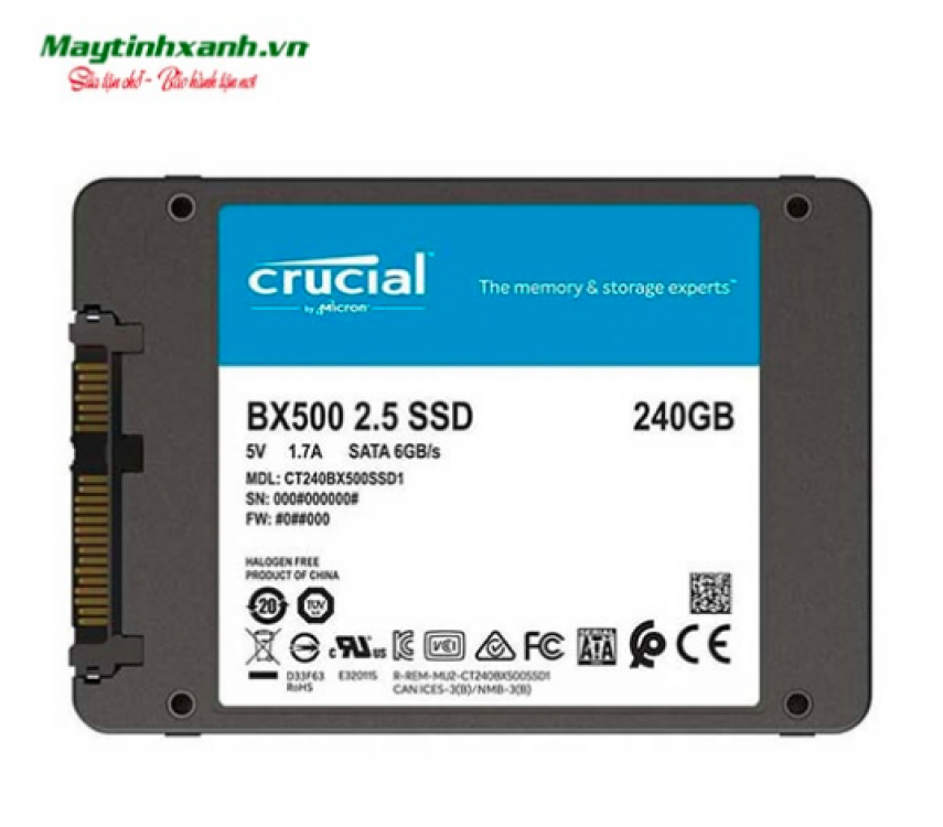 Ổ cứng SSD 240G Crucial BX500 Sata III 6Gb/s (CT240BX500SSD1)