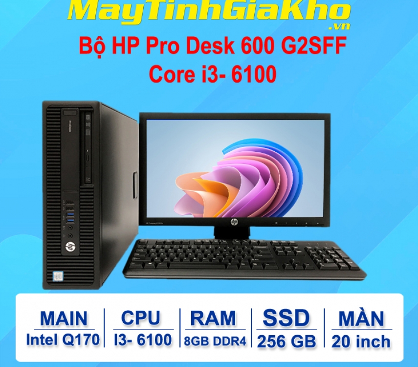 Bộ Máy Tính HP ProDesk 600 G2 Core I5-6400/8/256/20" Like New Fullbox